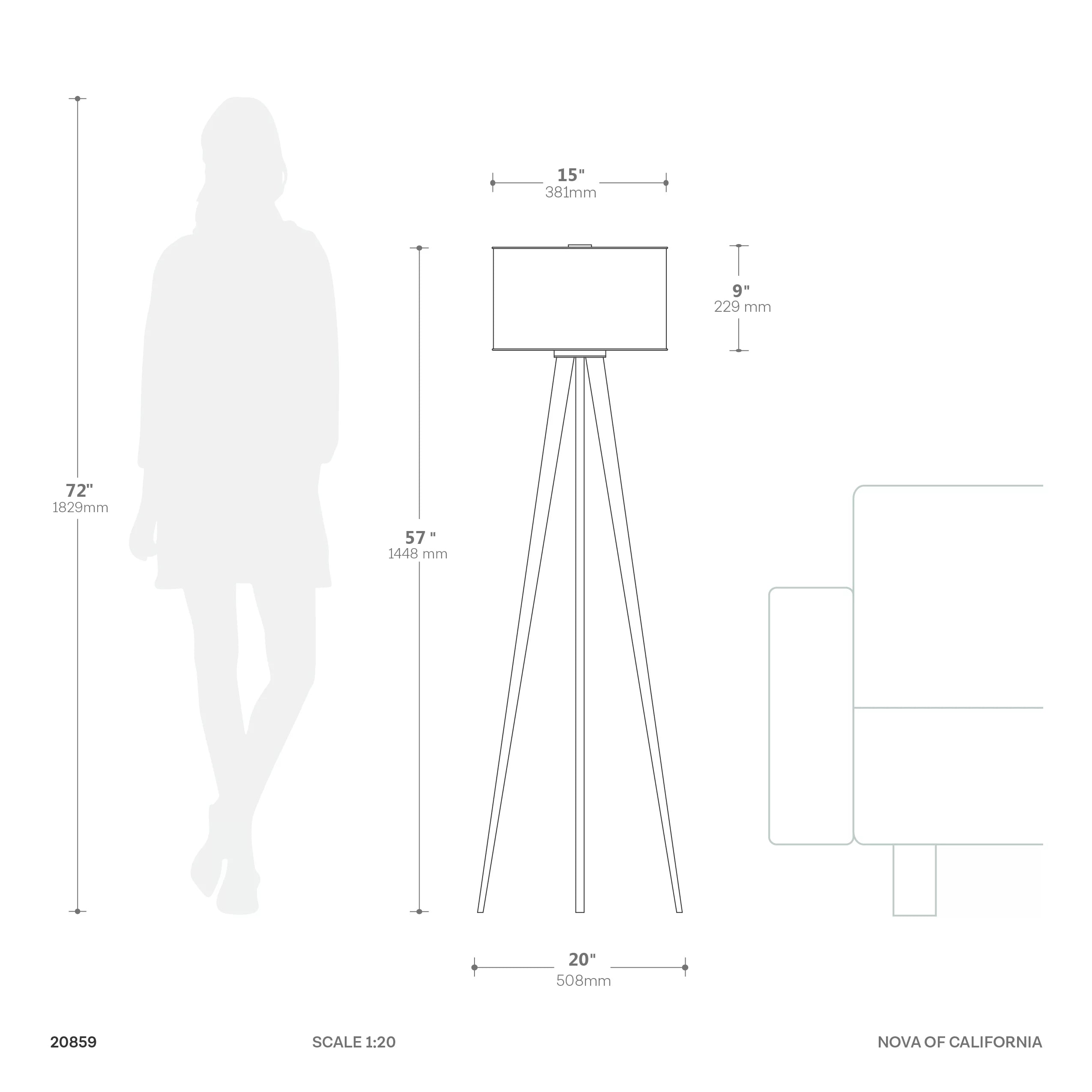 Quattro - Floor Lamp Floor Lamp NOVA of California   