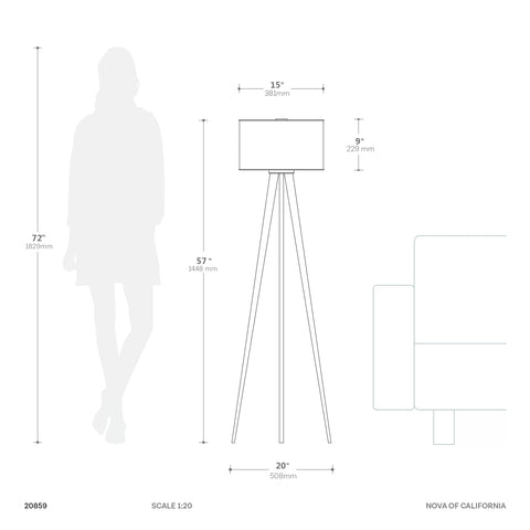Quattro - Floor Lamp Floor Lamp NOVA of California   