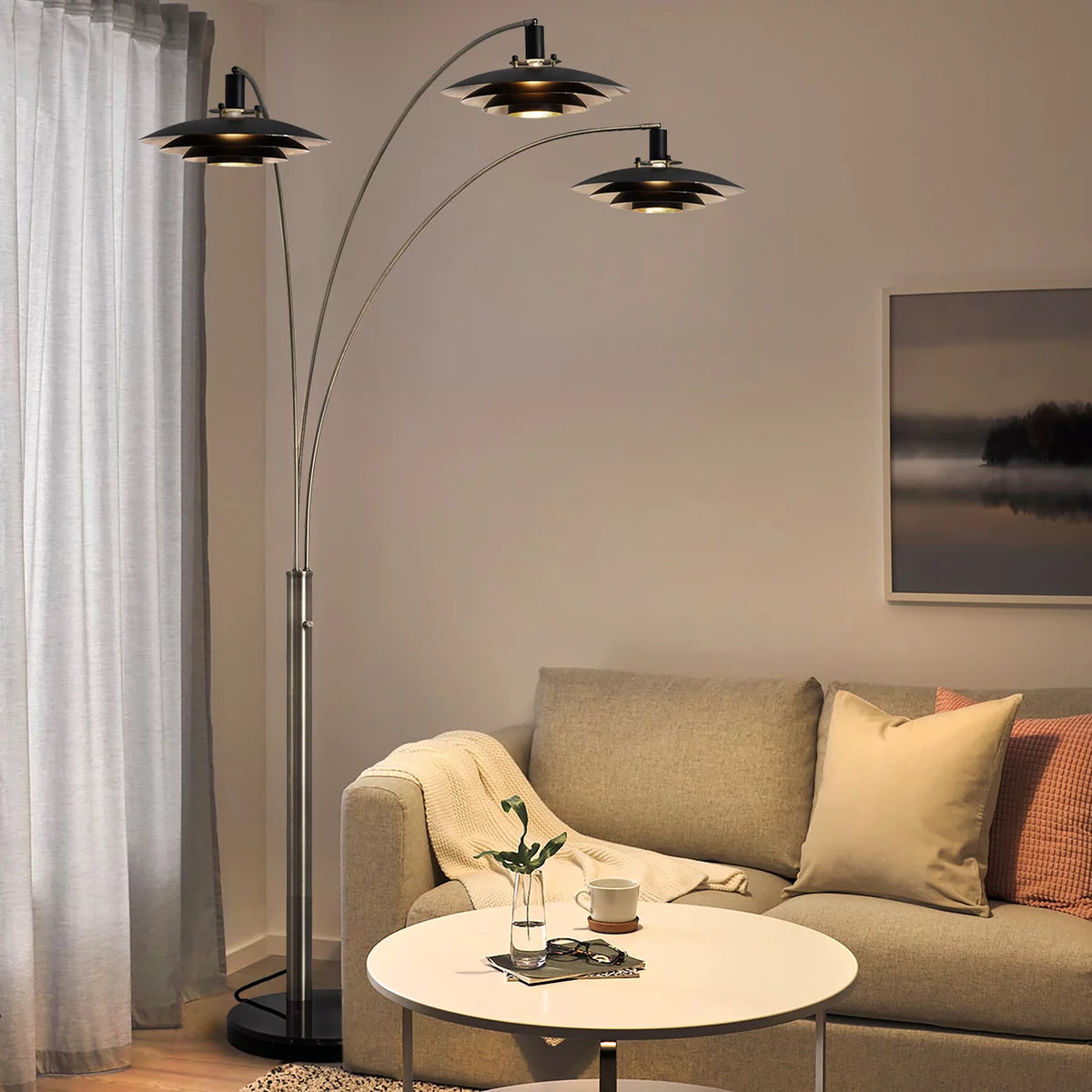 Rancho Mirage 3 Light Arc - Floor Lamp Floor Lamp NOVA of California   