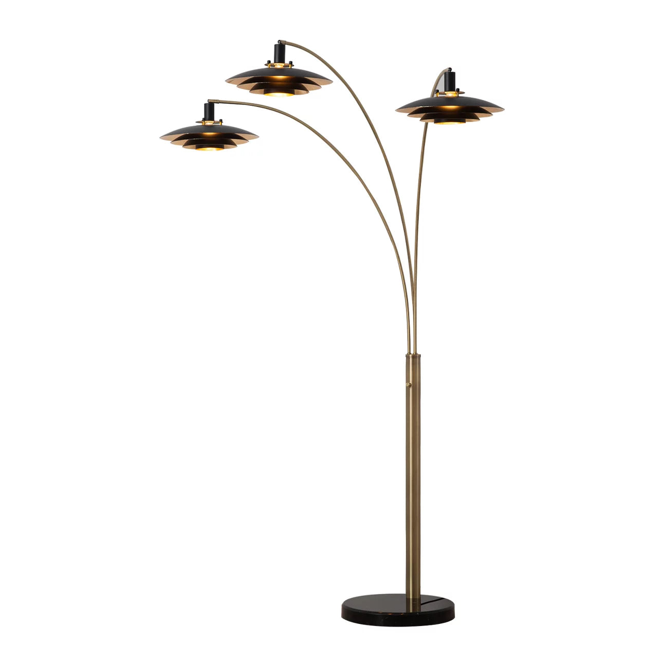 Rancho Mirage 3 Light Arc 84″, Weathered Brass - Floor Lamp Floor Lamp NOVA of California   
