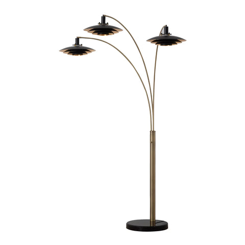 Rancho Mirage 3 Light Arc 84″, Weathered Brass - Floor Lamp Floor Lamp NOVA of California   