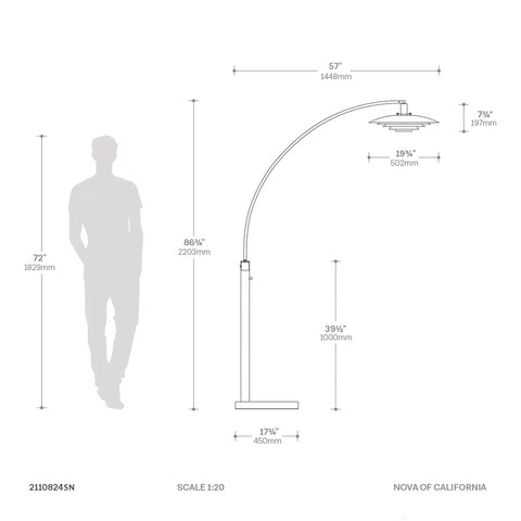 Rancho Mirage 1 Light Arc - Floor Lamp Floor Lamp NOVA of California   