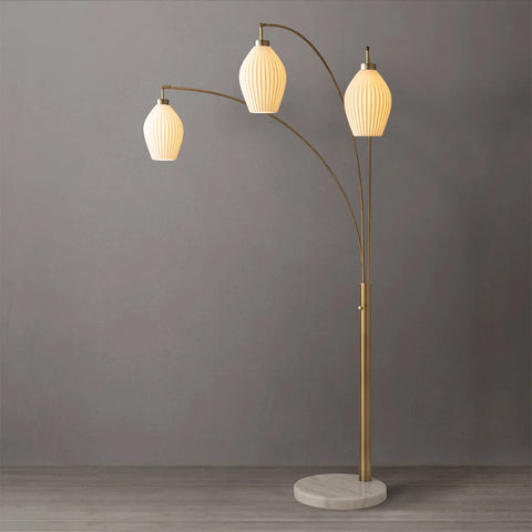 Santa Clara Bone Porcelain 3 Light - Floor Lamp Floor Lamp NOVA of California   