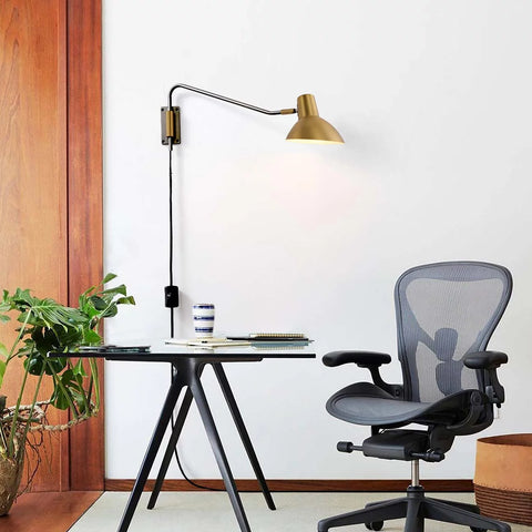 Swing Plug-in Wall Light – Brushed Brass Wall/Cieling Lamp NOVA of California   
