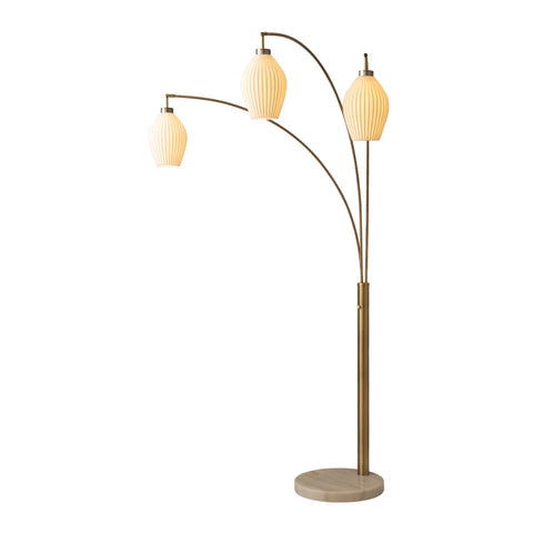 Santa Clara Bone Porcelain 3 Light - Floor Lamp Floor Lamp NOVA of California   