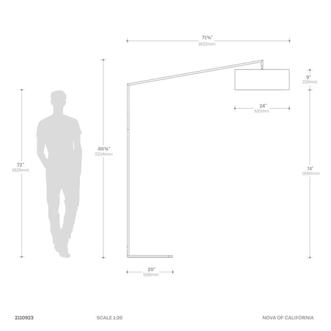 Stretch Arc Matte Black - Floor Lamp Floor Lamp NOVA of California   