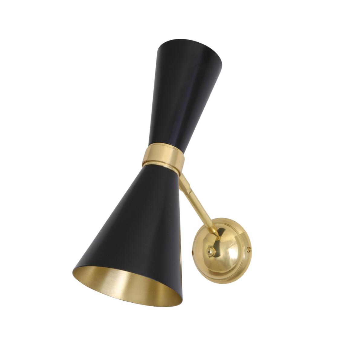 Cairo Swivel Wall Light Wall Light Stembulbs Powder-Coated Matte Black / Polished Brass