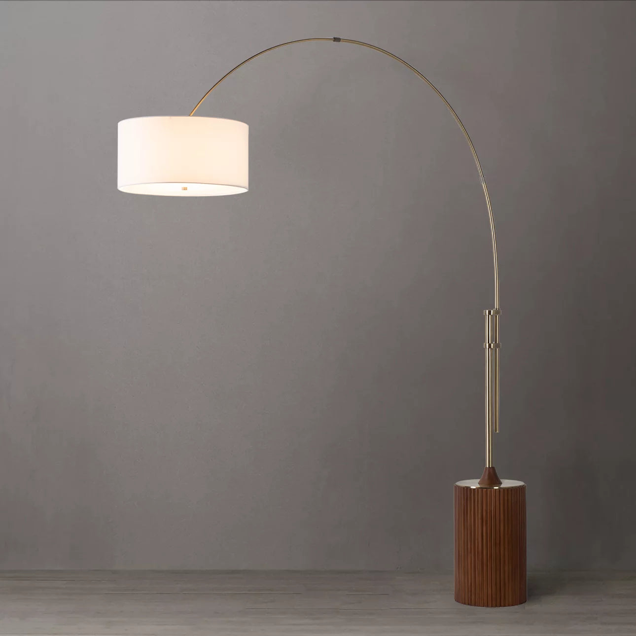 Tambo Arc Dark Walnut - Floor Lamp Floor Lamp NOVA of California   