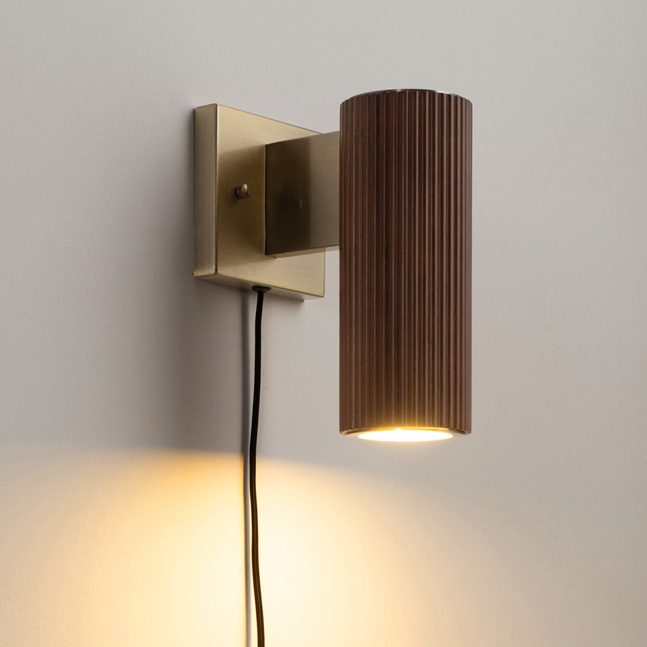 Tambo Plug-In Wall Sconce - Dark Walnut Wall Sconce NOVA of California   
