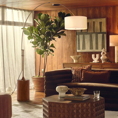 Tambo Arc Dark Walnut - Floor Lamp Floor Lamp NOVA of California   