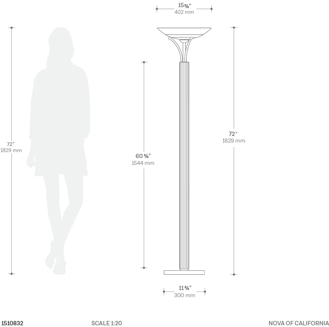Tambo Torchiere - Floor Lamp Floor Lamp NOVA of California   