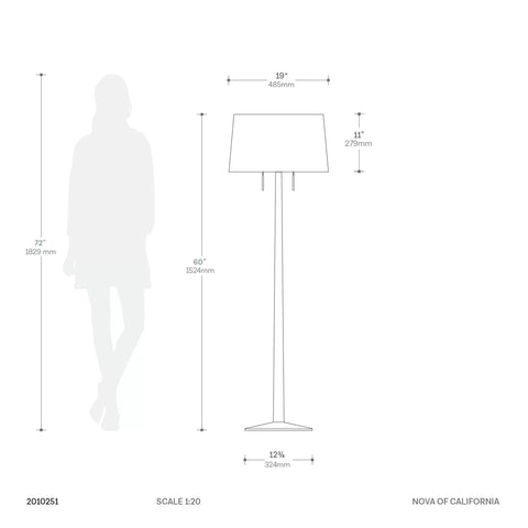Taper - Floor Lamp Floor Lamp NOVA of California   