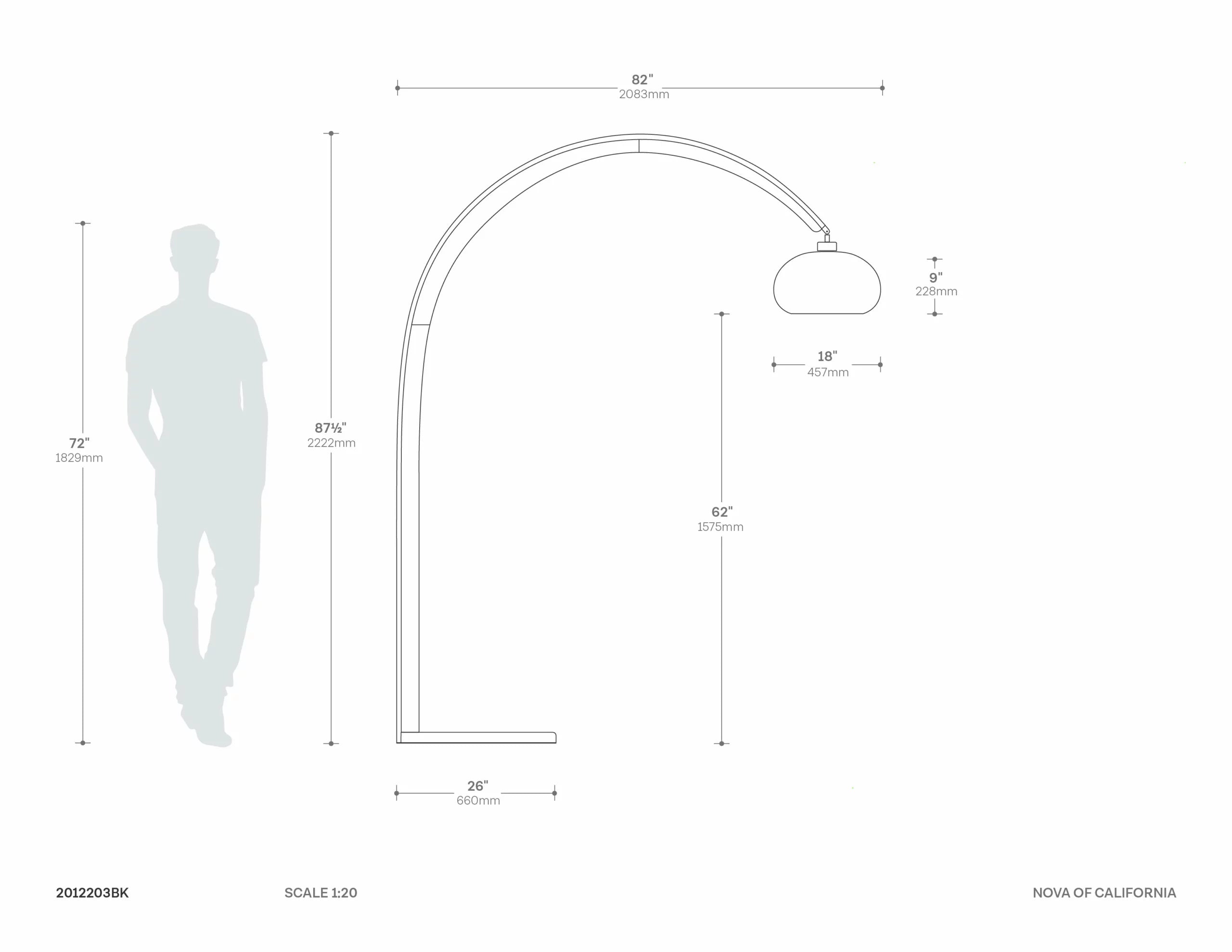 Vaulted Arc - Peter Morelli Floor Lamp Floor Lamp NOVA of California   