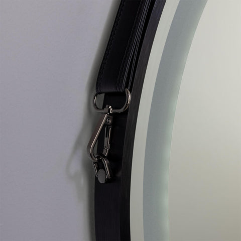 Sines Black Circular LED Bathroom Mirror – 60cm