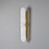 Lothian Oval Alabaster Wall Light Wall Sconce Mullan Lighting Satin Brass  