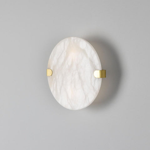 Dundee Circular Alabaster Wall Light Sconce Stembulbs   