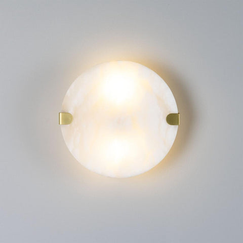Dundee Circular Alabaster Wall Light Sconce Stembulbs   