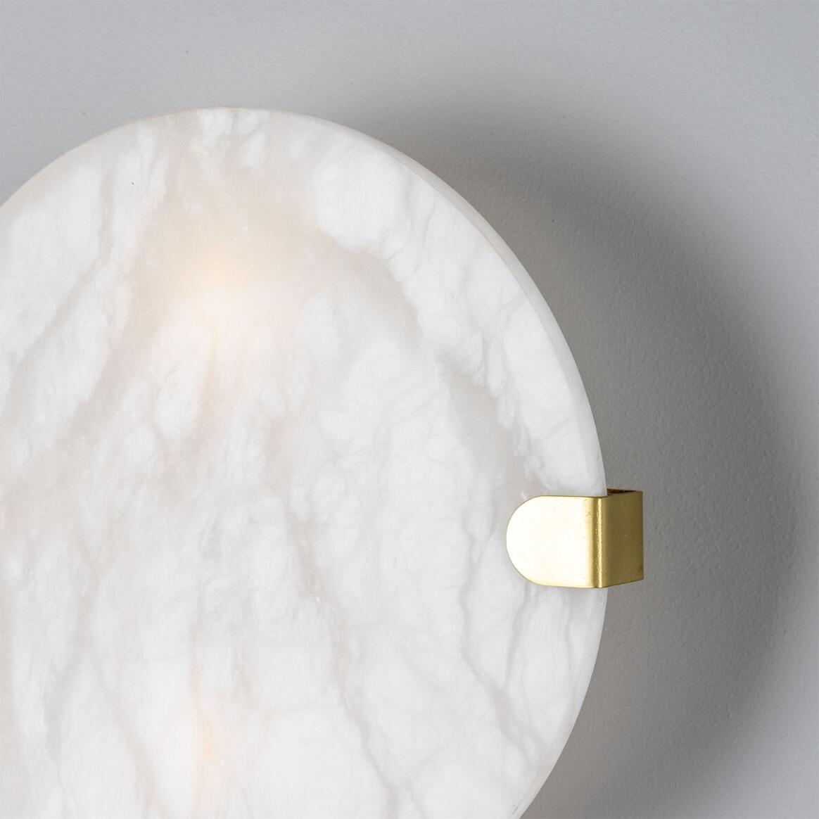 Dundee Circular Alabaster Wall Light Sconce Stembulbs   