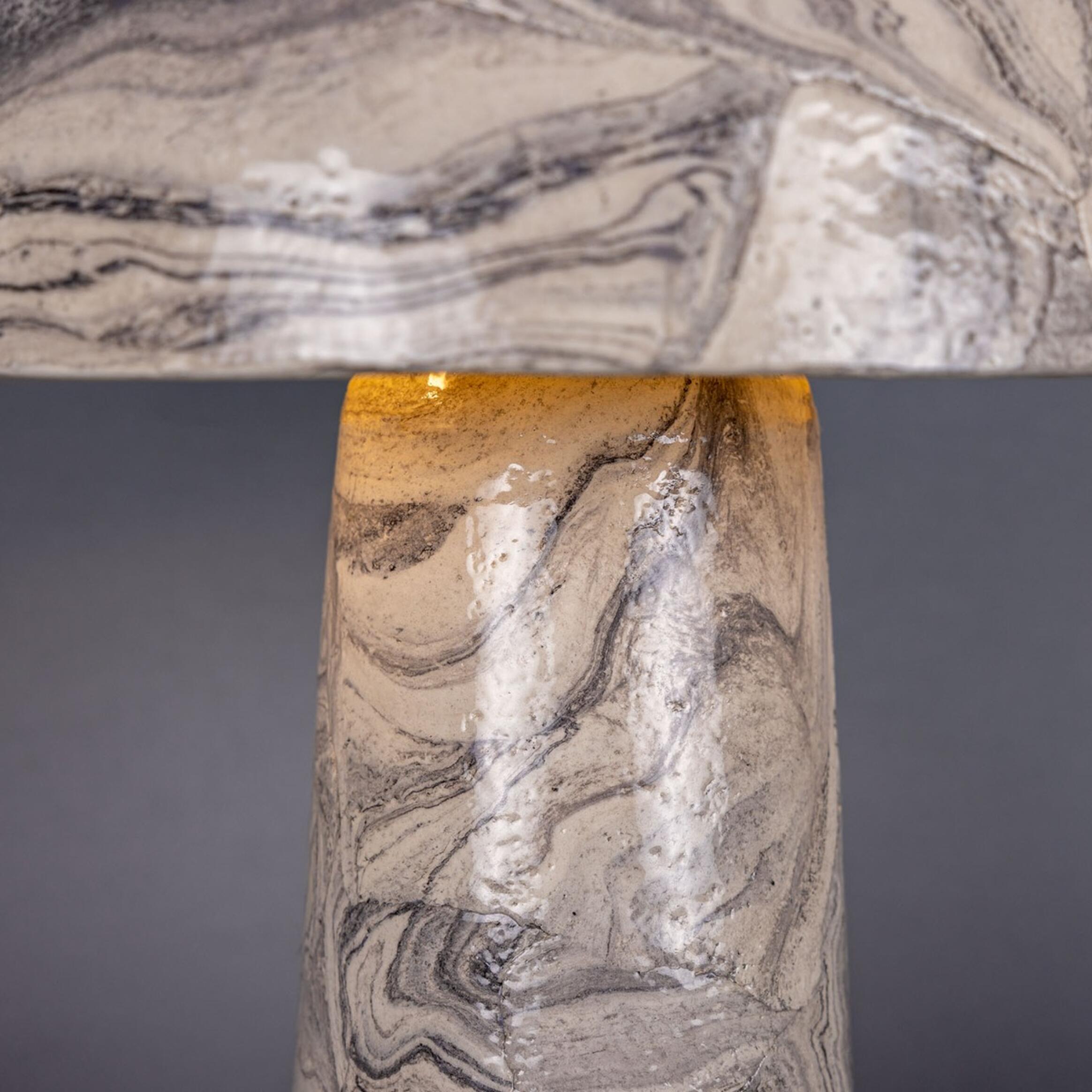 Amanita Marbled Ceramic Mushroom Table Lamp