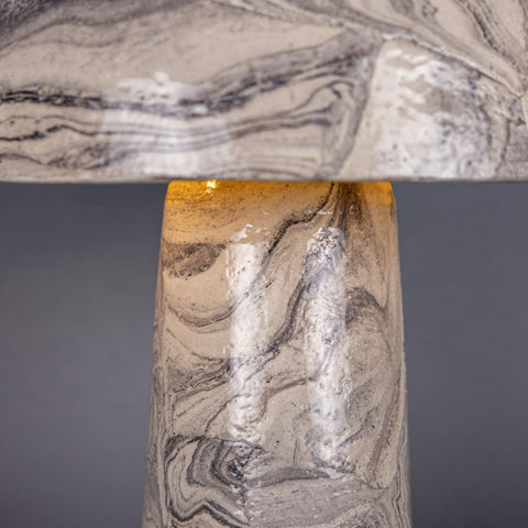 Amanita Marbled Ceramic Mushroom Table Lamp