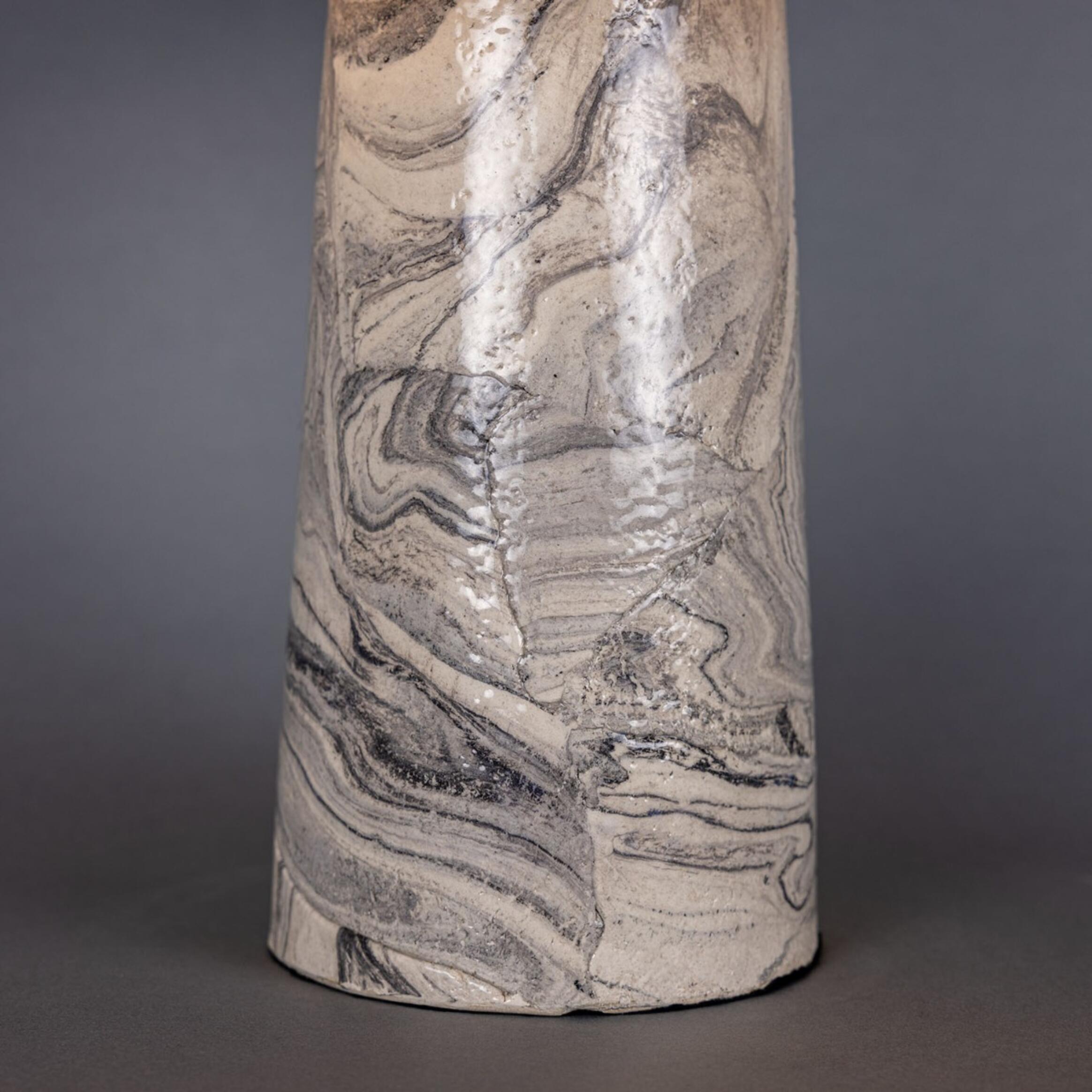 Amanita Marbled Ceramic Mushroom Table Lamp