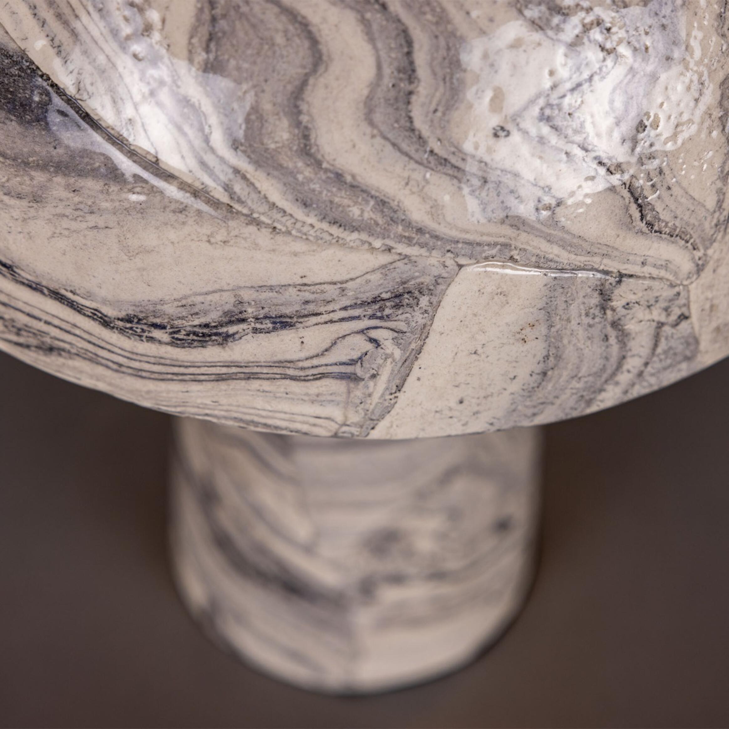 Amanita Marbled Ceramic Mushroom Table Lamp
