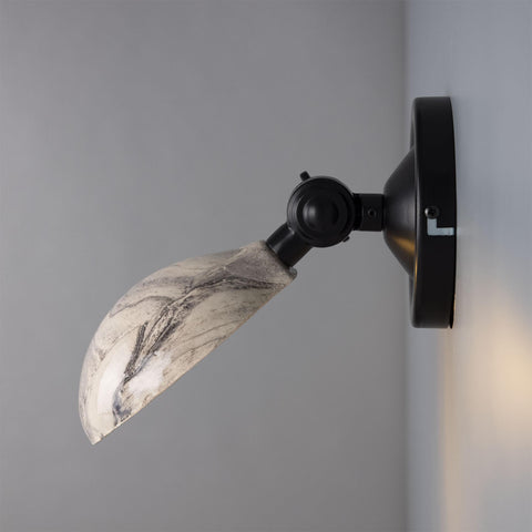 Coco Adjustable Marbled Ceramic Wall Light Sconce Mullan Lighting