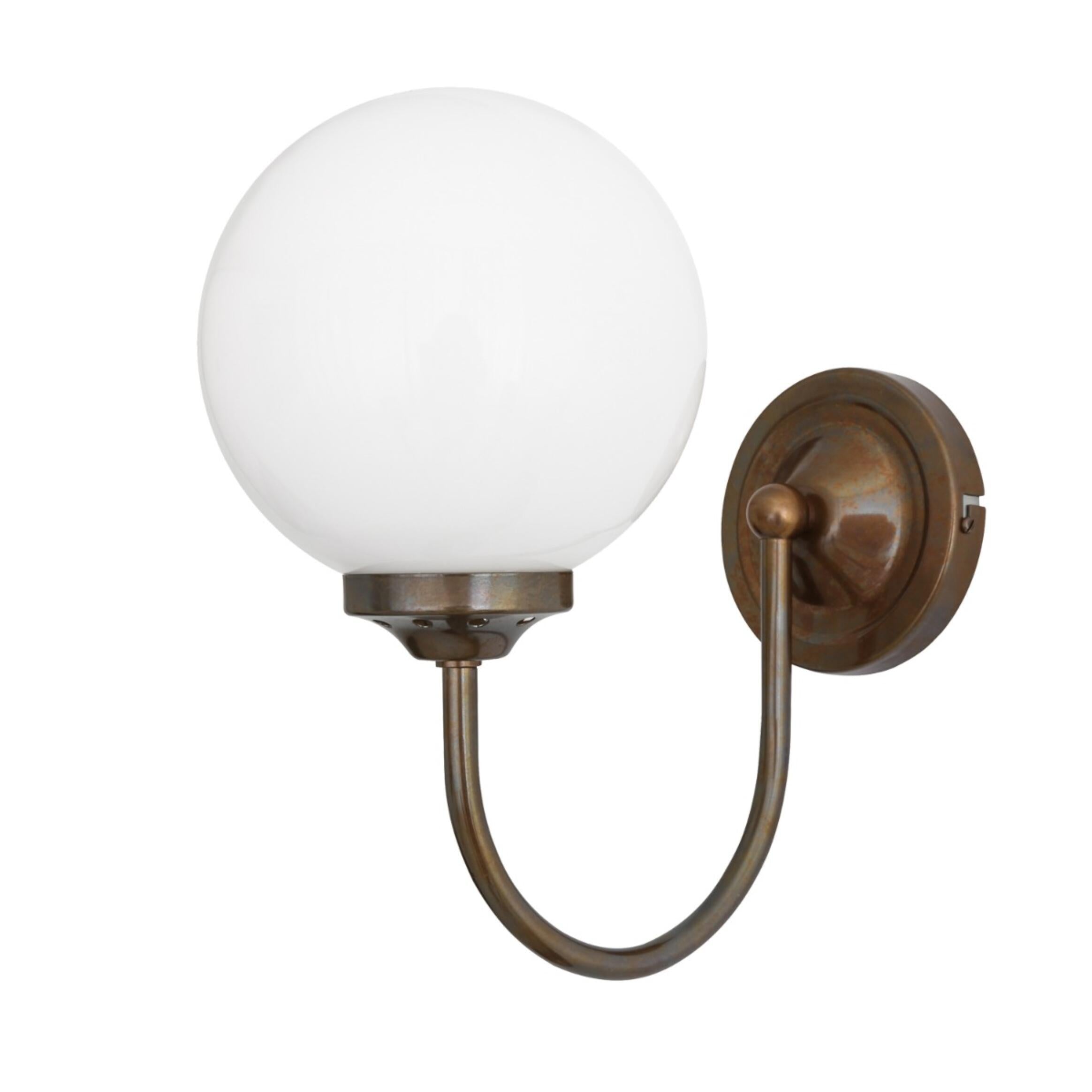 Bragan Globe Wall Light wall light Mullan Lighting Antique Brass