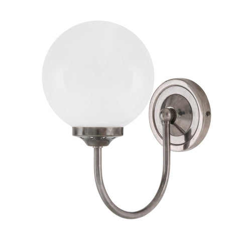 Bragan Globe Wall Light wall light Mullan Lighting Antique Silver