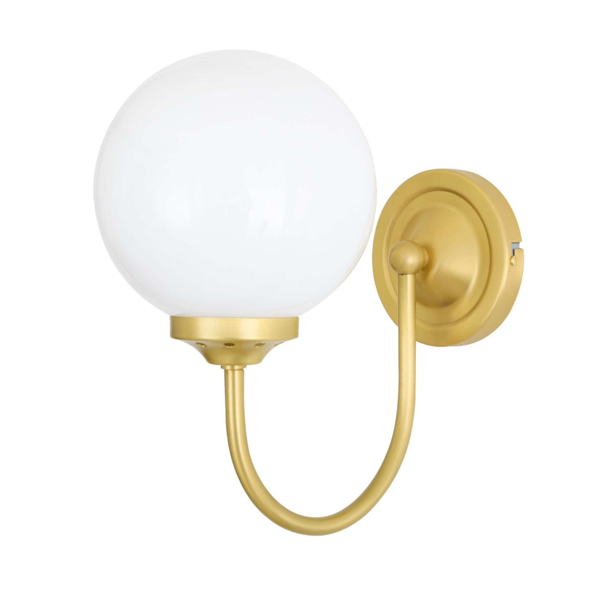 Bragan Globe Wall Light wall light Mullan Lighting Satin Brass