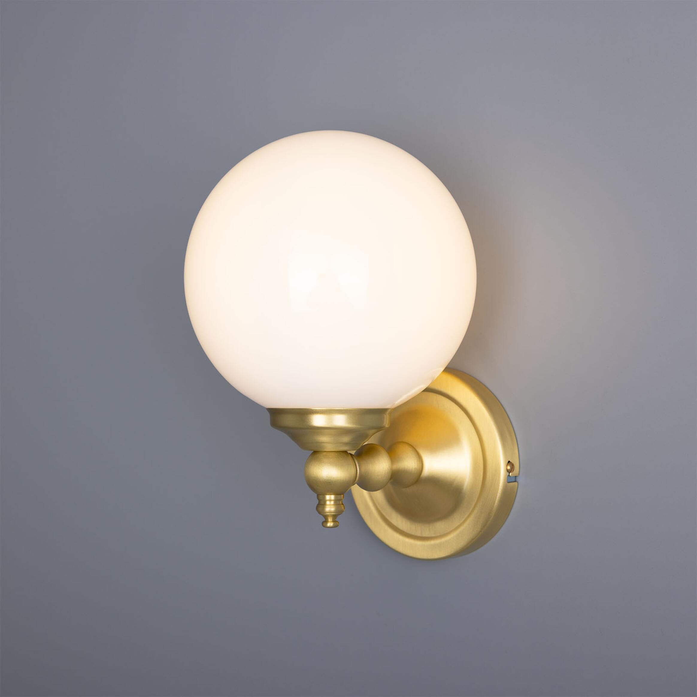 Cloghan Modern Globe Wall Light Wall Light Stembulbs Satin Brass