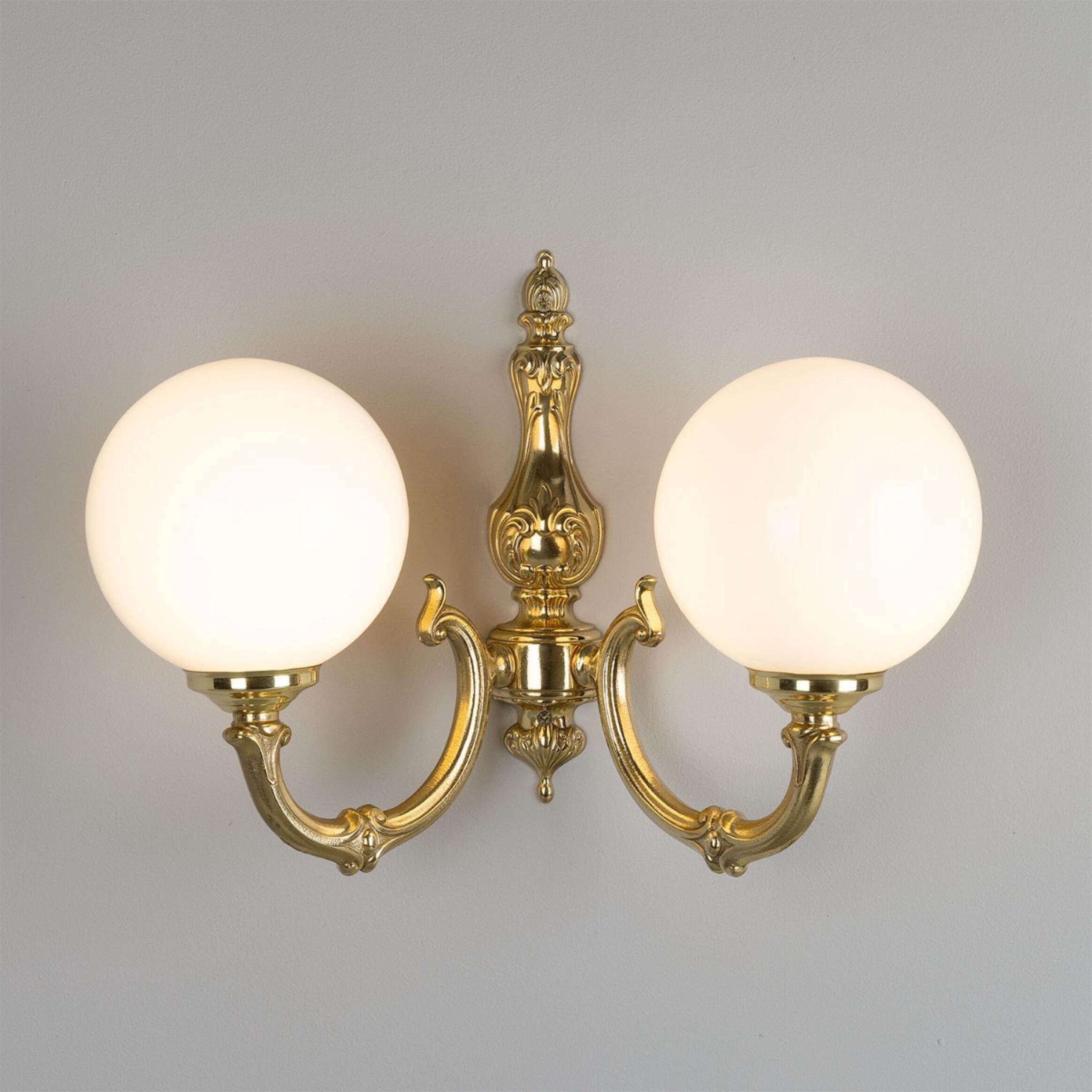 Ben 2-Arm Traditional Wall Light Wall Light Mullan Lighting Polished Brass
