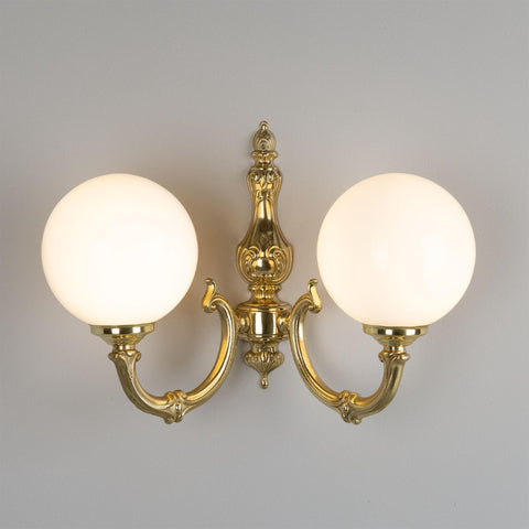 Ben 2-Arm Traditional Wall Light Wall Light Mullan Lighting Polished Brass