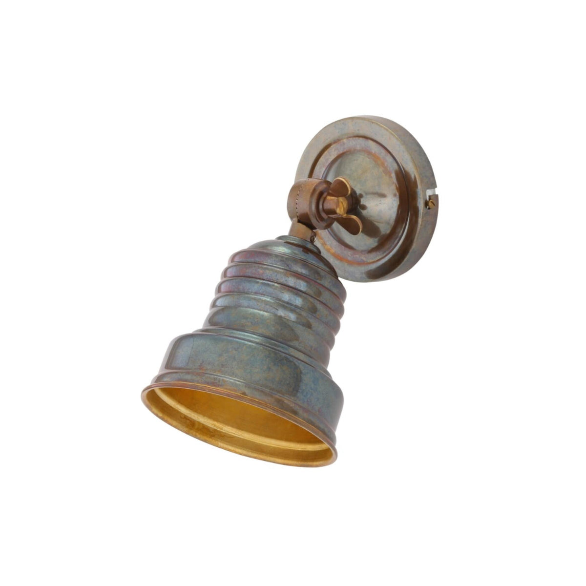 Industrial Spot Light Sconce Mullan Lighting Antique Brass