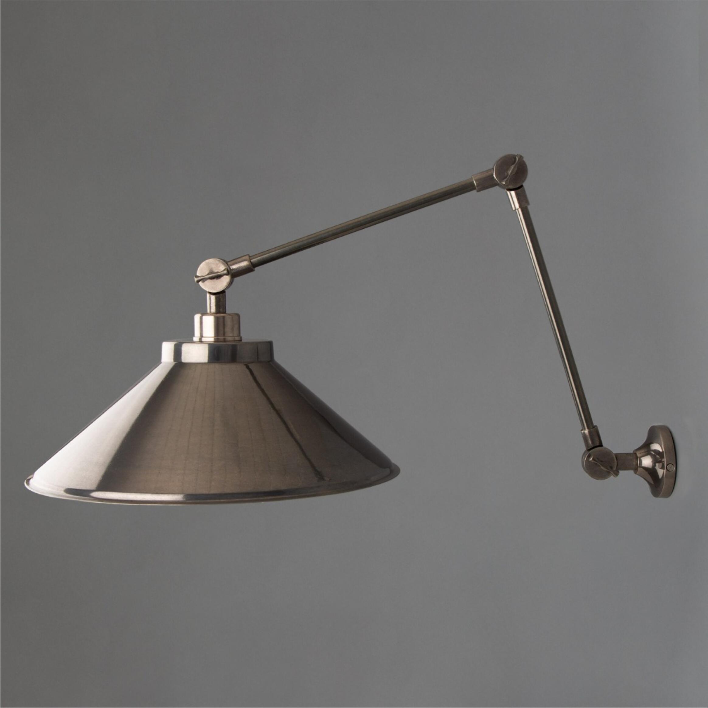 Rio Adjustable Industrial Wall Light Wall Light Mullan Lighting Antique Silver