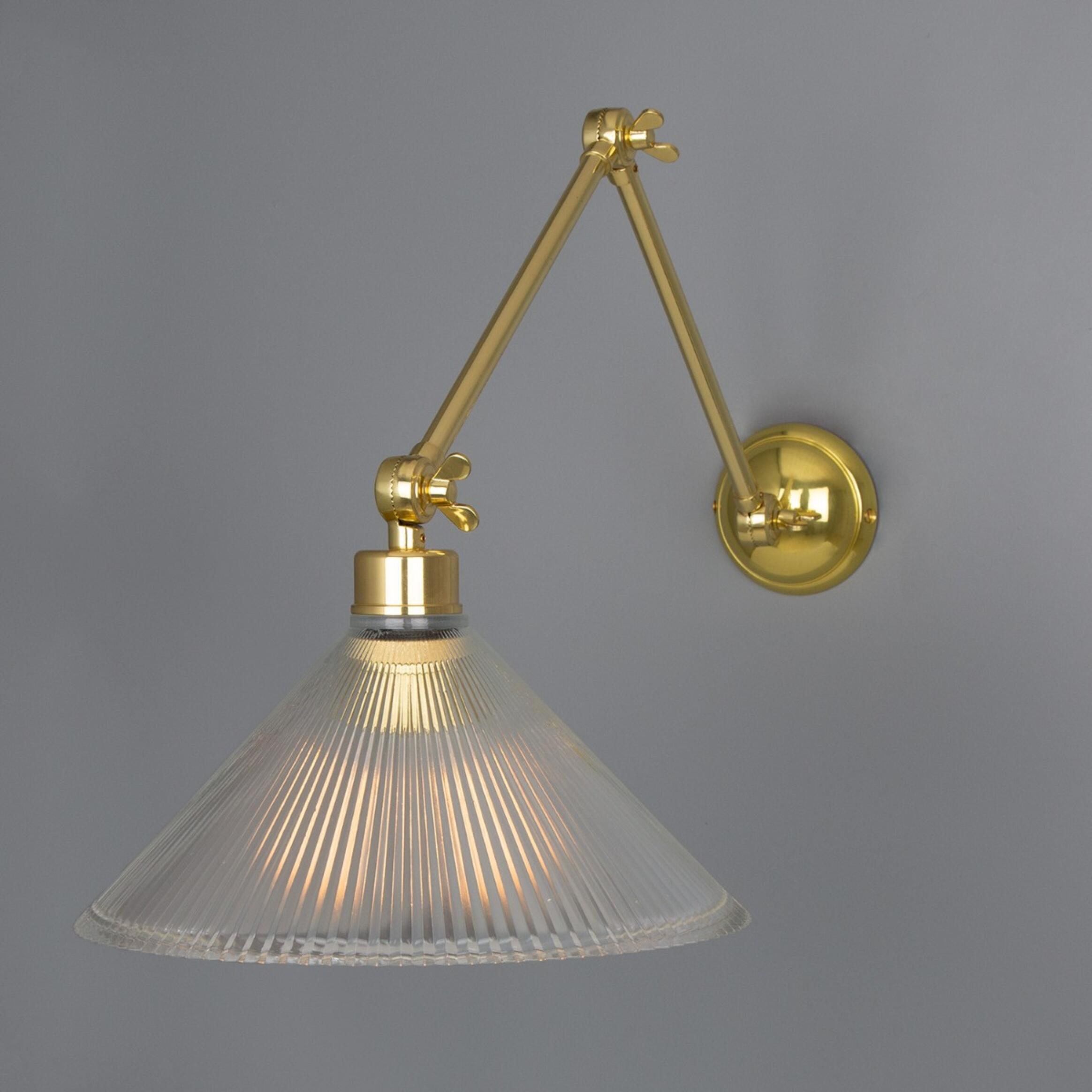 Rebell Adjustable Poster Light Wall Light Mullan Lighting Polished Brass