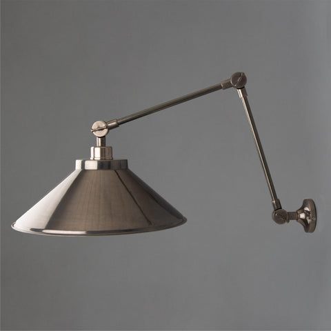 Rio Adjustable Industrial Wall Light Wall Light Mullan Lighting Antique Silver