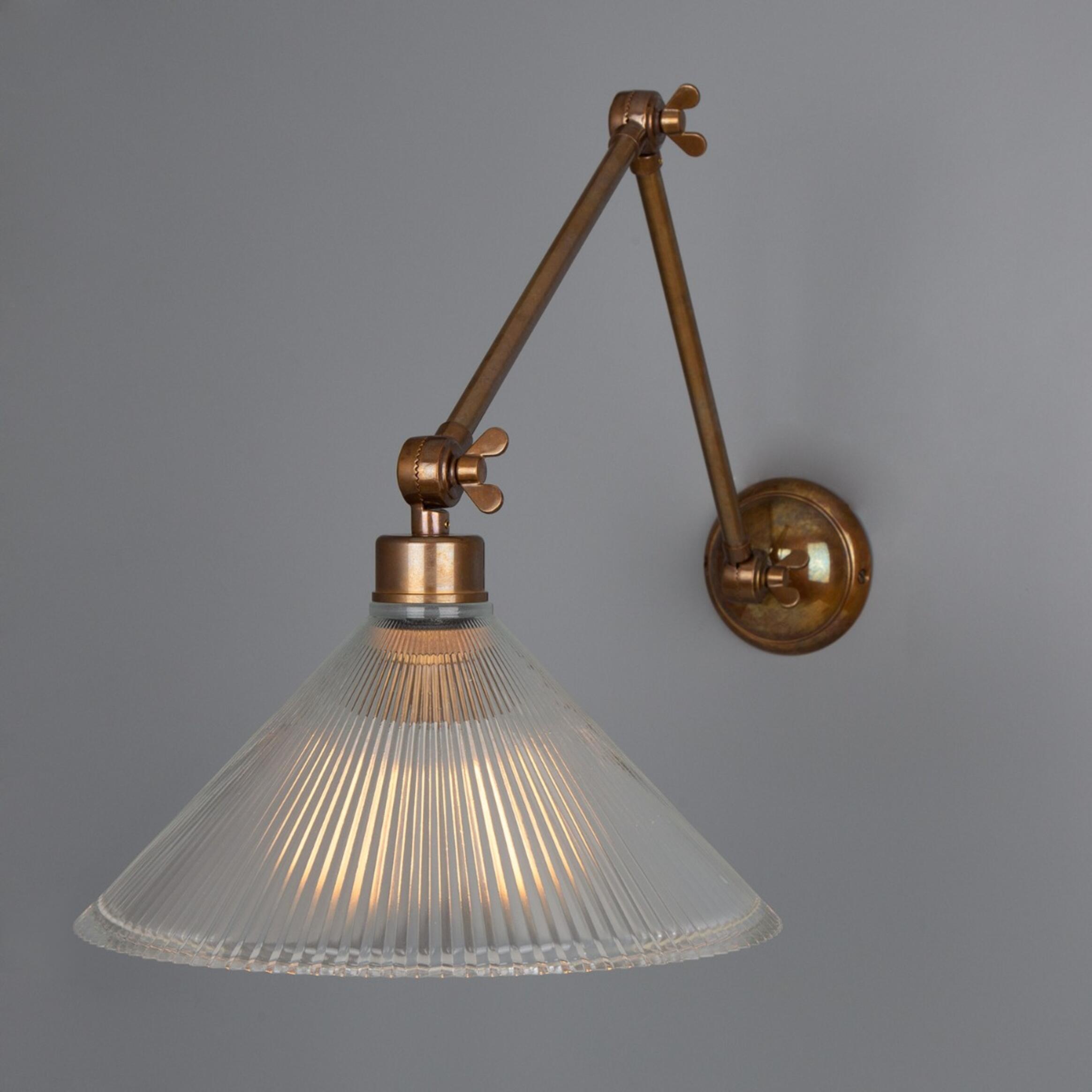 Rebell Adjustable Poster Light Wall Light Mullan Lighting Antique Brass