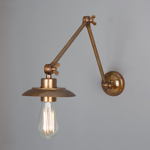 Reznor Adjustable Poster Light Wall Light Mullan Lighting Antique Brass
