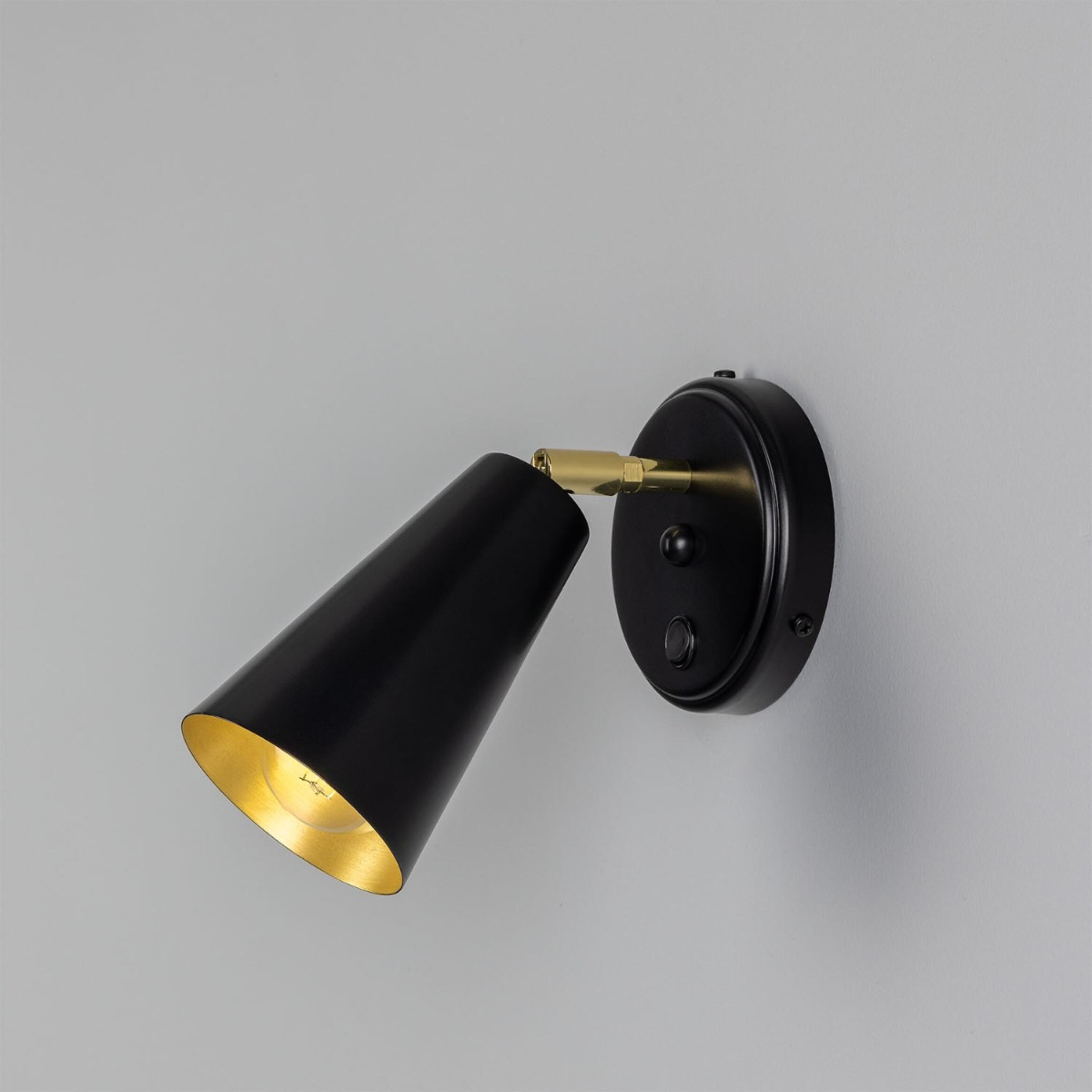 Antique BrassCashel Wall Light Wall Light Mullan Lighting Powder-Coated Matte Black