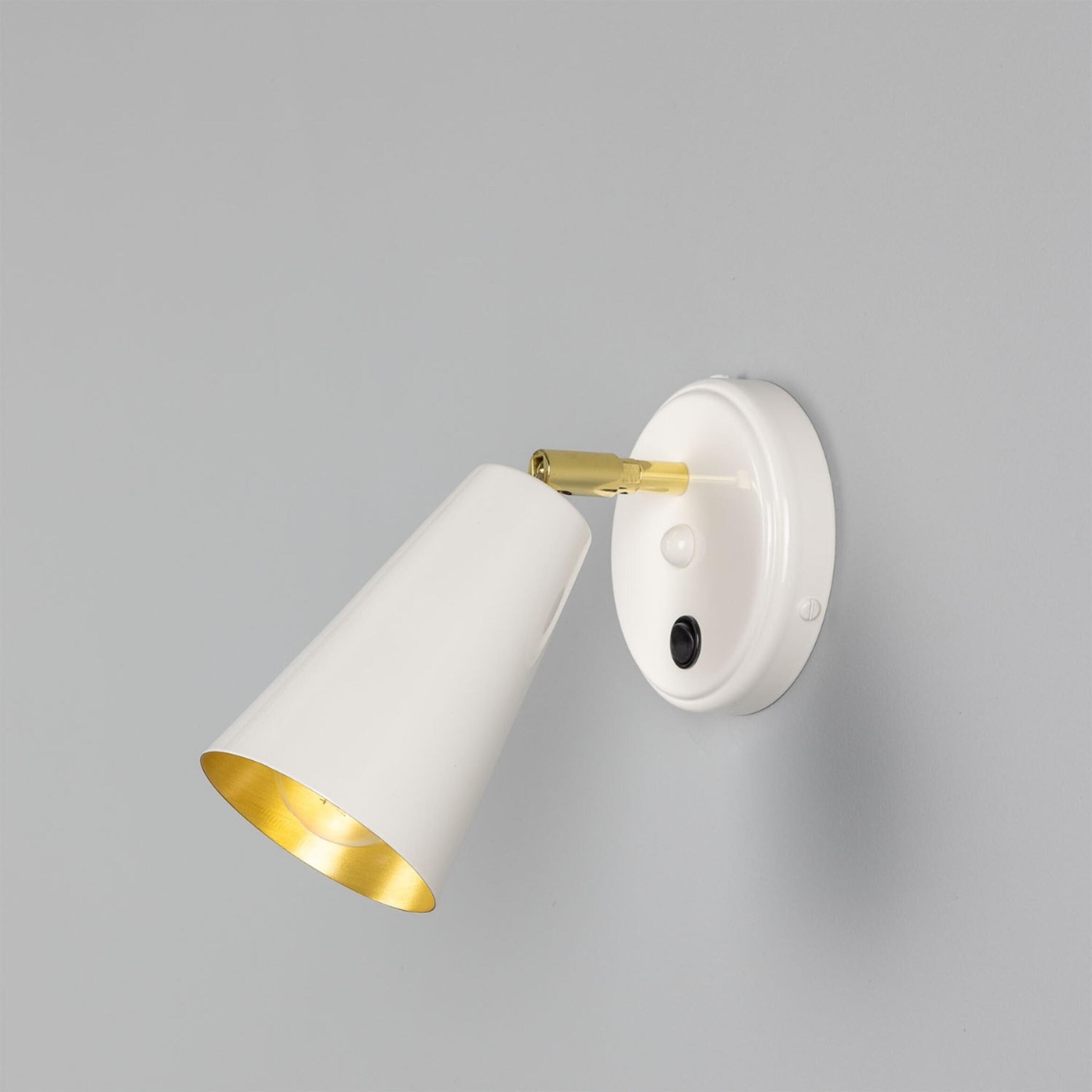 Antique BrassCashel Wall Light Wall Light Mullan Lighting Powder-Coated White