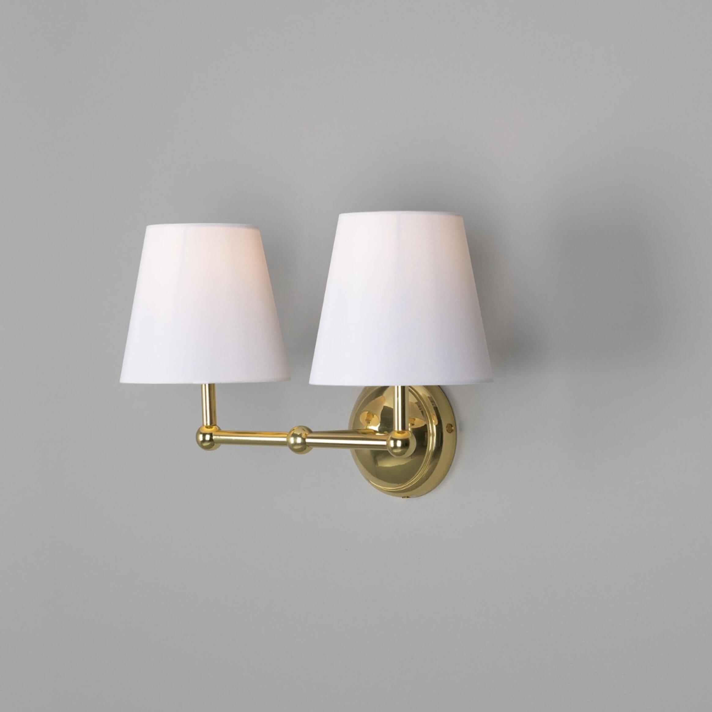 Busan Modern Brass Double Wall Light Sconce Mullan Lighting