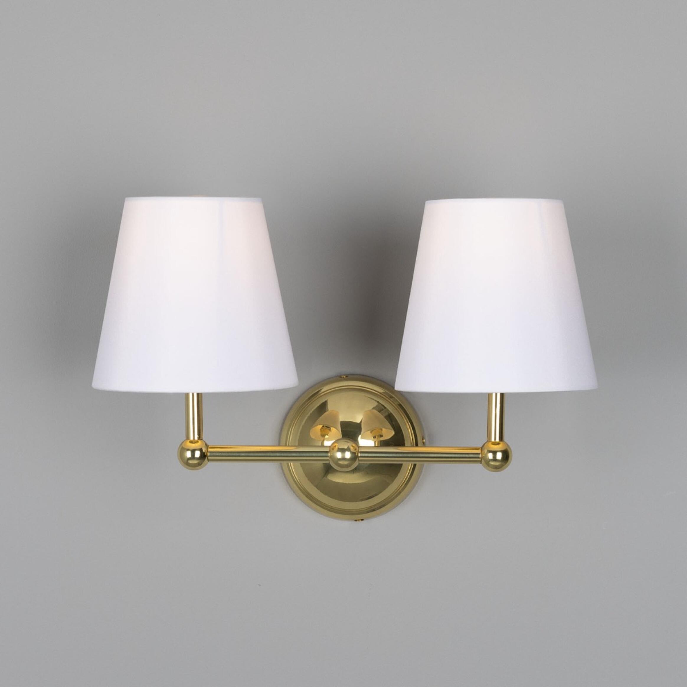 Busan Modern Brass Double Wall Light Sconce Mullan Lighting