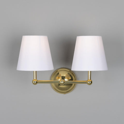 Busan Modern Brass Double Wall Light Sconce Mullan Lighting