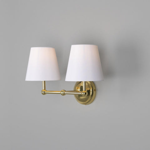 Busan Modern Brass Double Wall Light Sconce Mullan Lighting