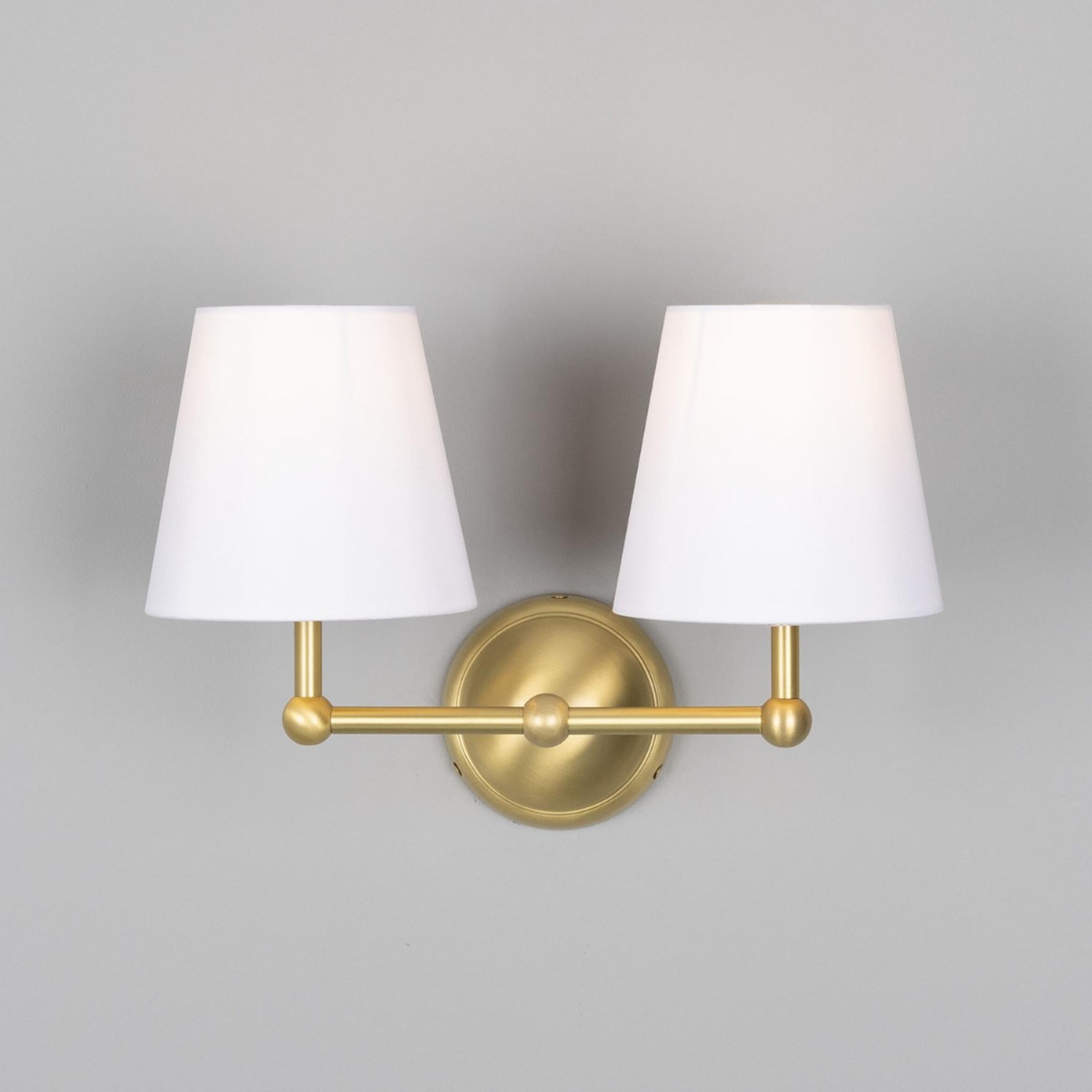 Busan Modern Brass Double Wall Light Sconce Mullan Lighting