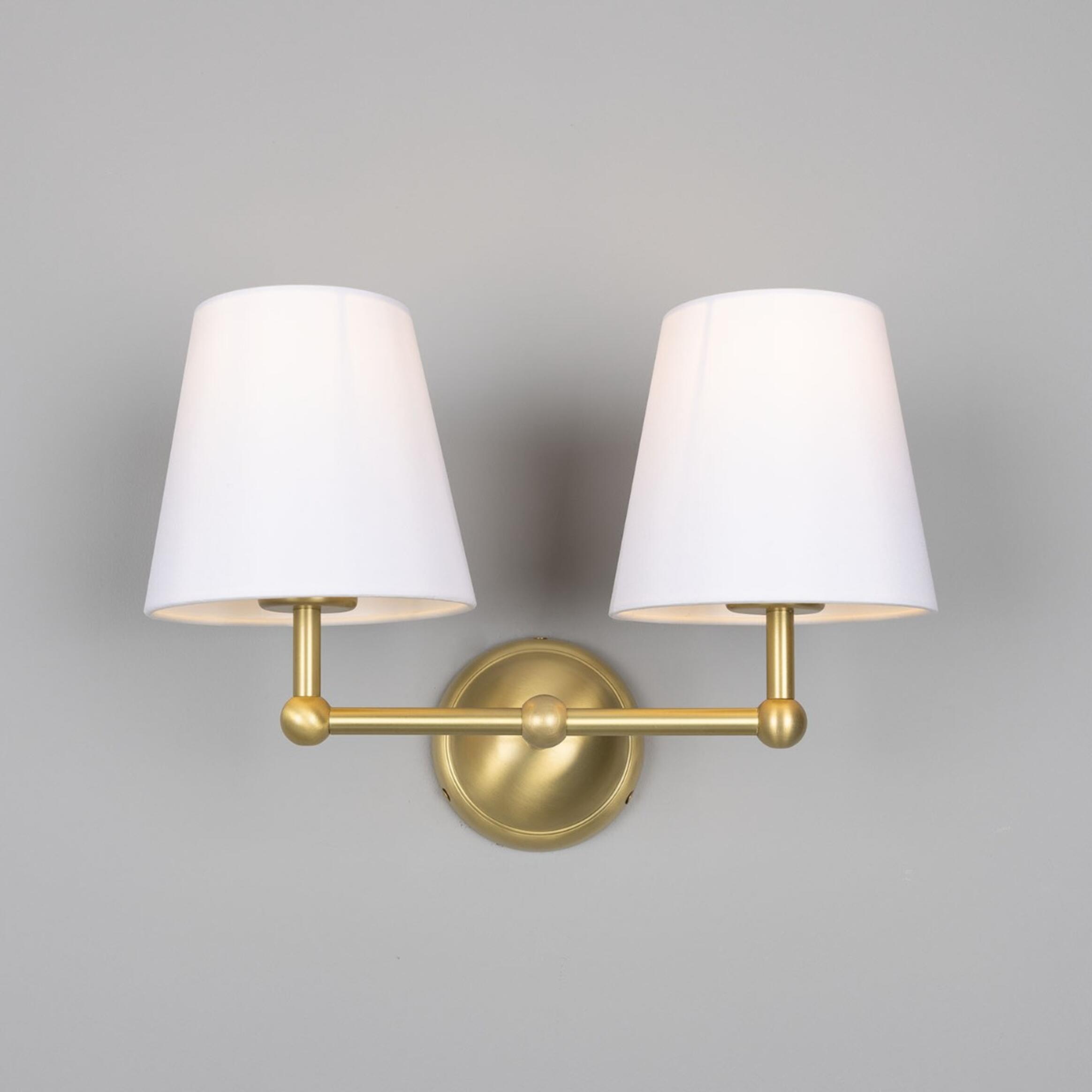 Busan Modern Brass Double Wall Light Sconce Mullan Lighting