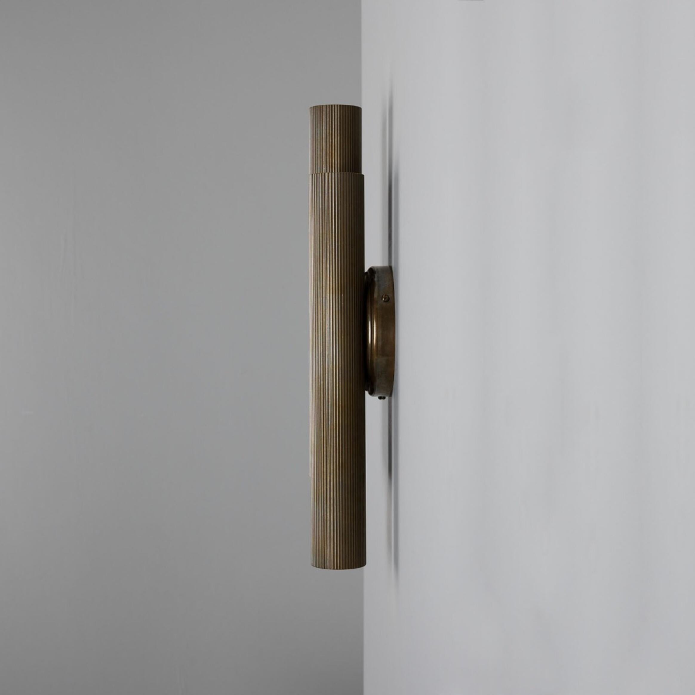 Royce Modern Reeded  Double Wall Light Wall Sconce Mullan Lighting   