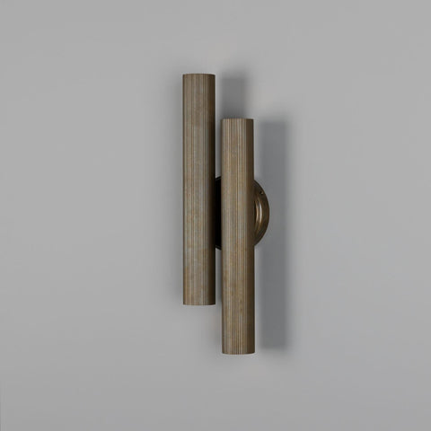 Royce Modern Reeded  Double Wall Light Wall Sconce Mullan Lighting   