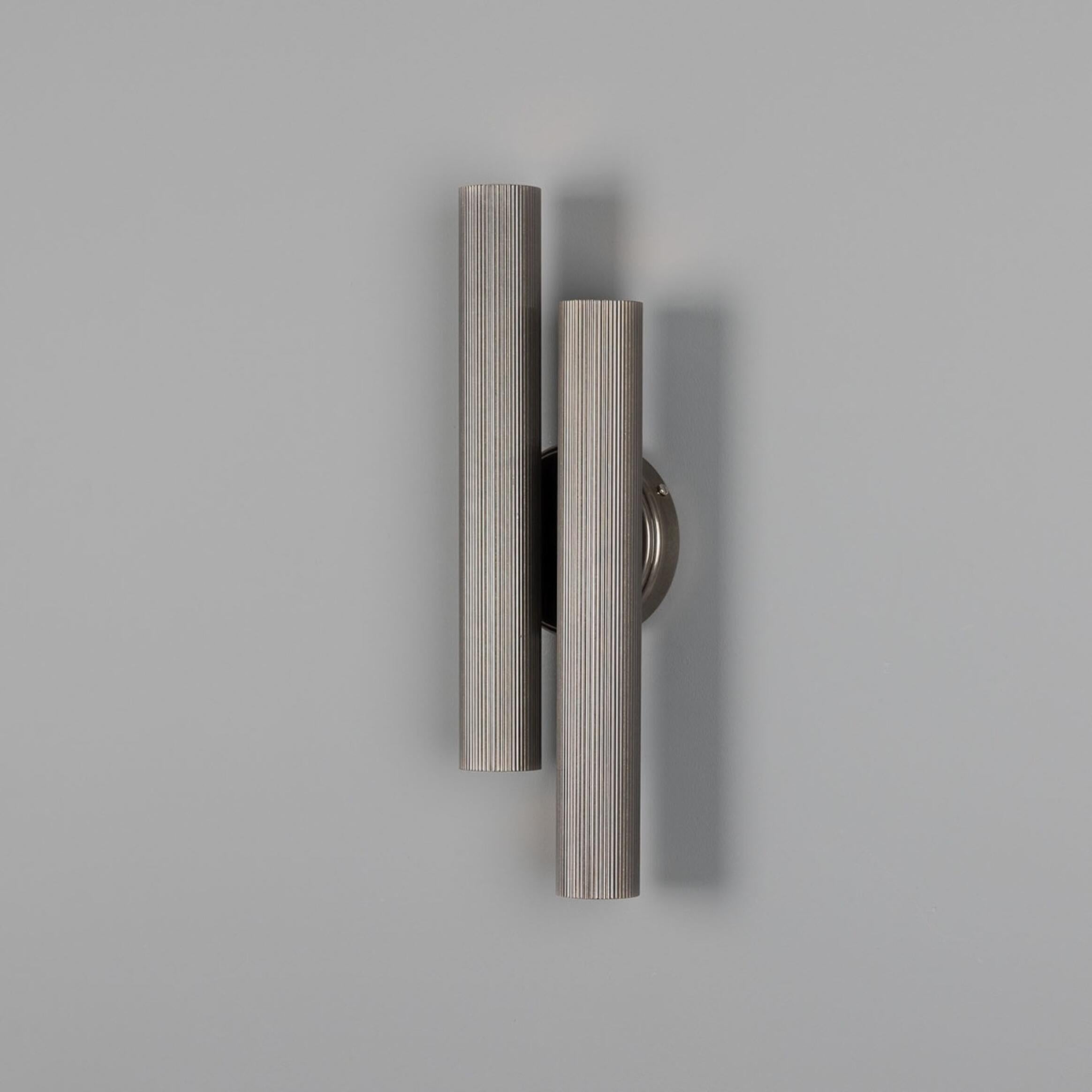 Royce Modern Reeded  Double Wall Light Wall Sconce Mullan Lighting   